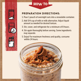 Kodiak Cakes overnight oats pouch portable breakfast for busy mornings.