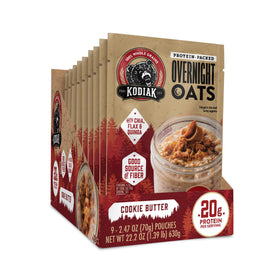 Kodiak Cakes Cookie Butter Overnight Oats pack, protein-packed morning option.