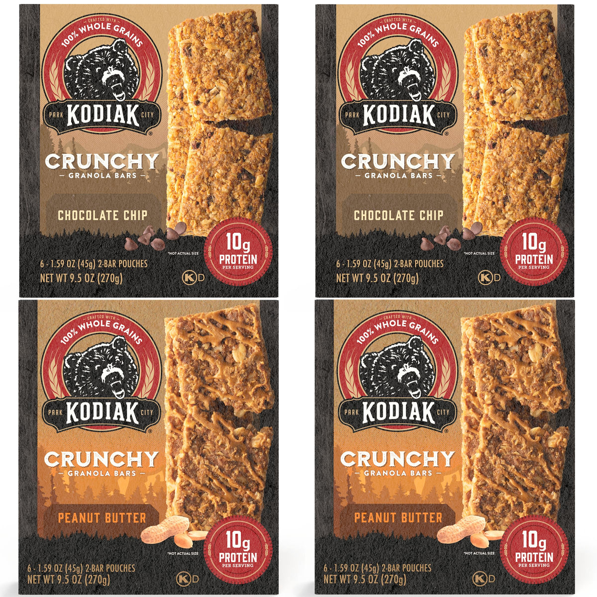 Kodiak Cakes Crunchy Granola Bar Peanut Butter pouch for a protein-packed snack on the go.