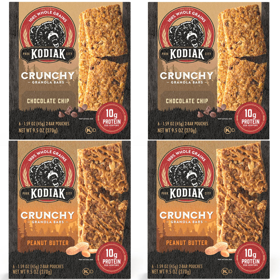 Kodiak Cakes Crunchy Granola Bar Peanut Butter pouch for a protein-packed snack on the go.