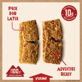 Kodiak Cakes Crunchy Granola Bars variety pack boxes showcase balanced protein and whole grains.