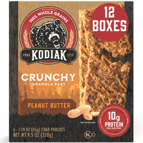 Kodiak Cakes Crunchy Peanut Butter Granola Bars pack for on-the-go snacking.