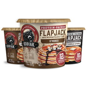 Kodiak Cakes flapjack cups in buttermilk flavor, quick protein breakfast option.