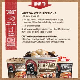 On-the-go setup of Kodiak Cakes flapjack cups, travel-friendly breakfast.