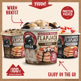 Kodiak Cakes flapjack cups S'mores variety, morning treat option.