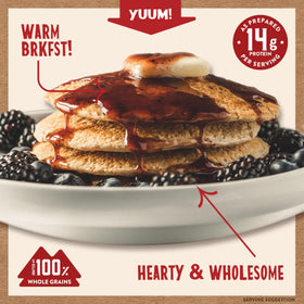 Kodiak Cakes Frontier Oat batter being poured for fast, protein-rich pancakes