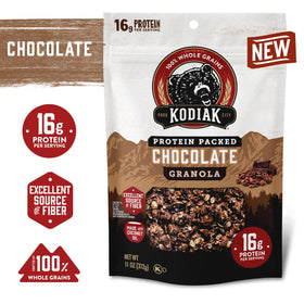 Kodiak Cakes Granola Chocolate serving scoop showing protein-packed crunch.