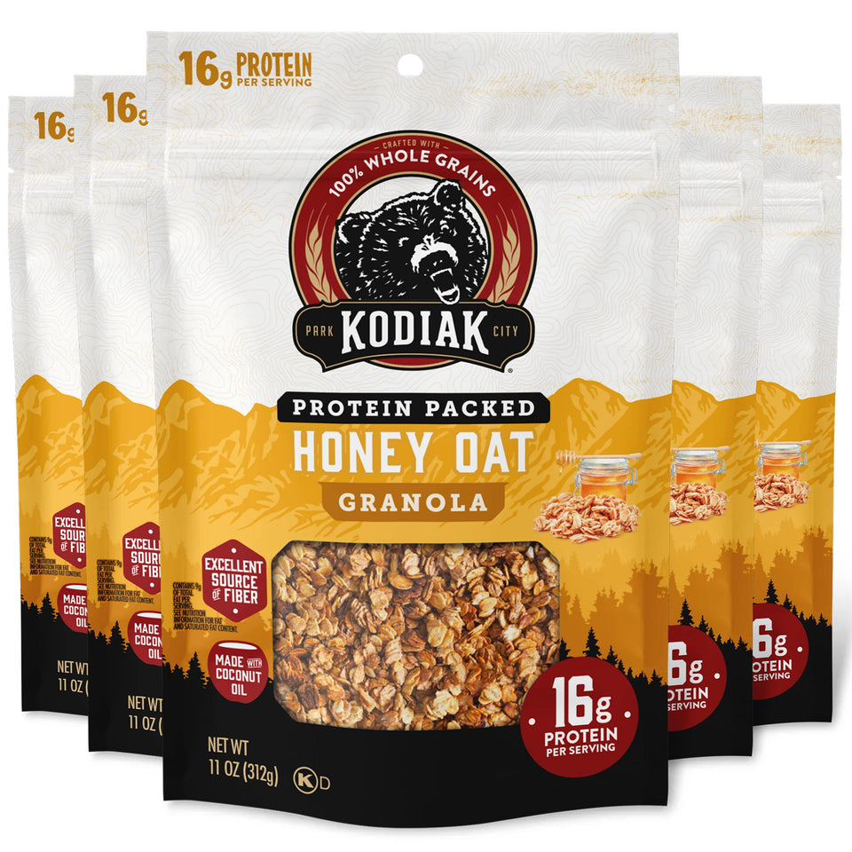 Kodiak Cakes granola honey oat pouch with protein-packed crunch for on-the-go mornings