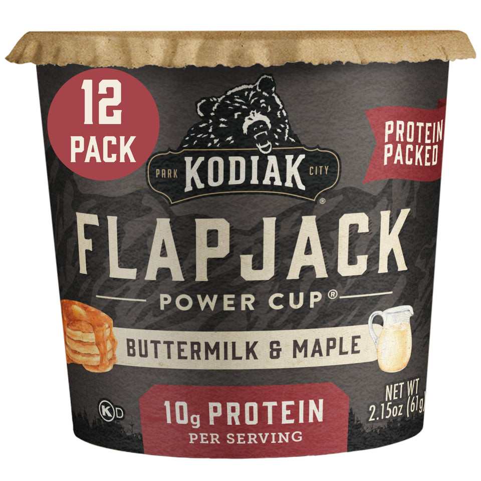 Kodiak Cakes instant pancake cups, buttermilk maple, quick breakfast on the go