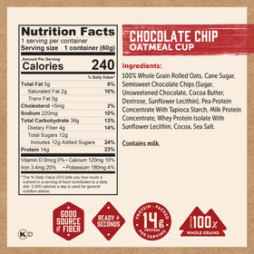 Cup of Kodiak Cakes oatmeal in microwave, ready in minutes