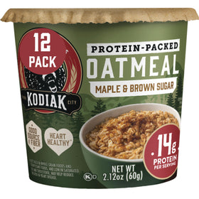 Kodiak Cakes instant-protein maple brown sugar oatmeal cup for quick breakfast.