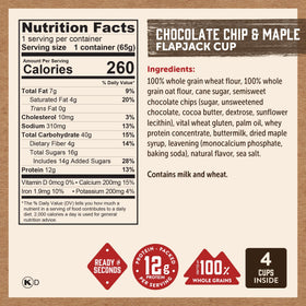 Microwave-ready Kodiak Cakes flapjack cups for busy mornings.