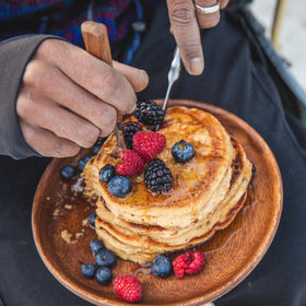Milk and eggs boost with Kodiak Cakes mix to increase protein.