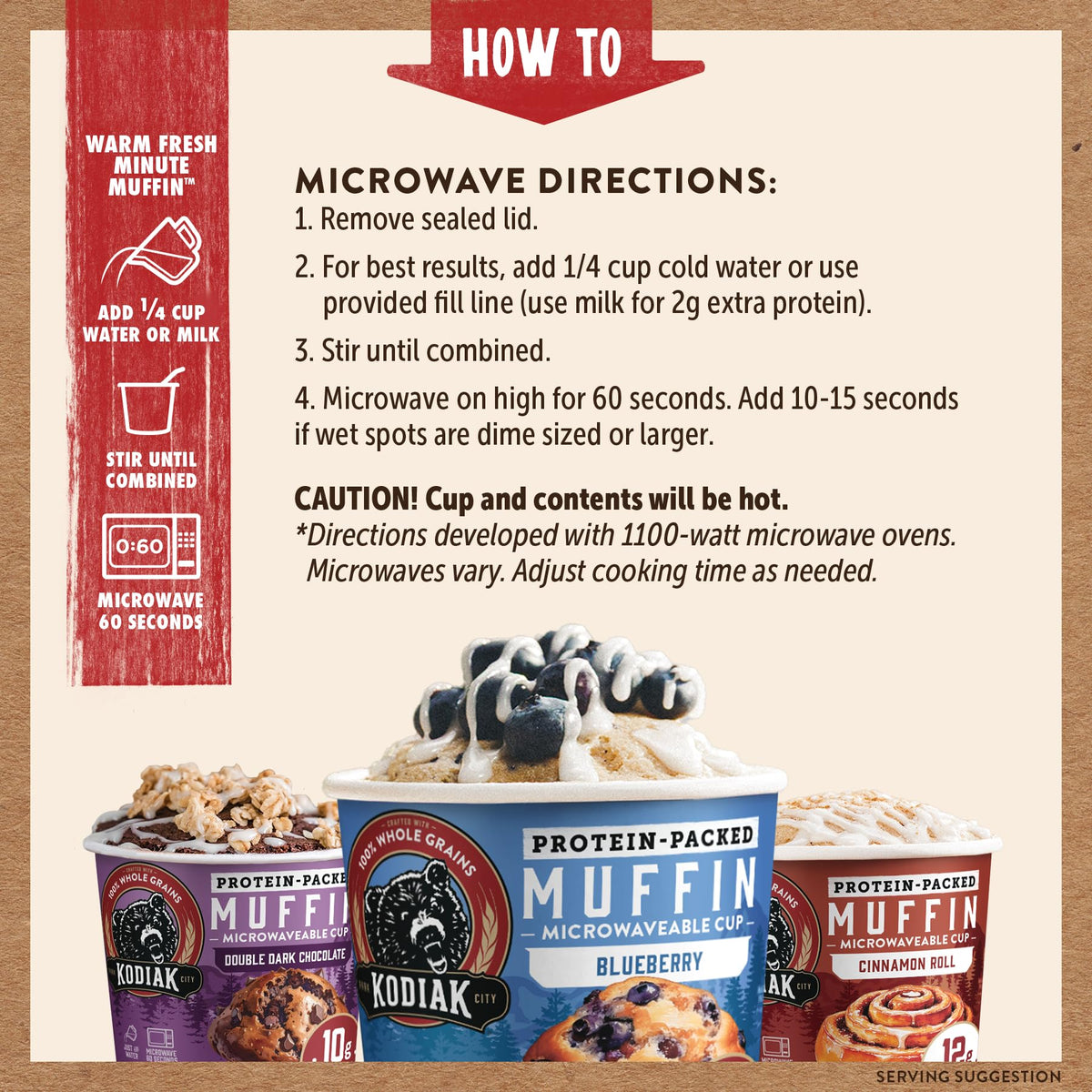 Kodiak Cakes Minute Muffin Cup Variety Pack — convenient 12-pack for busy mornings.