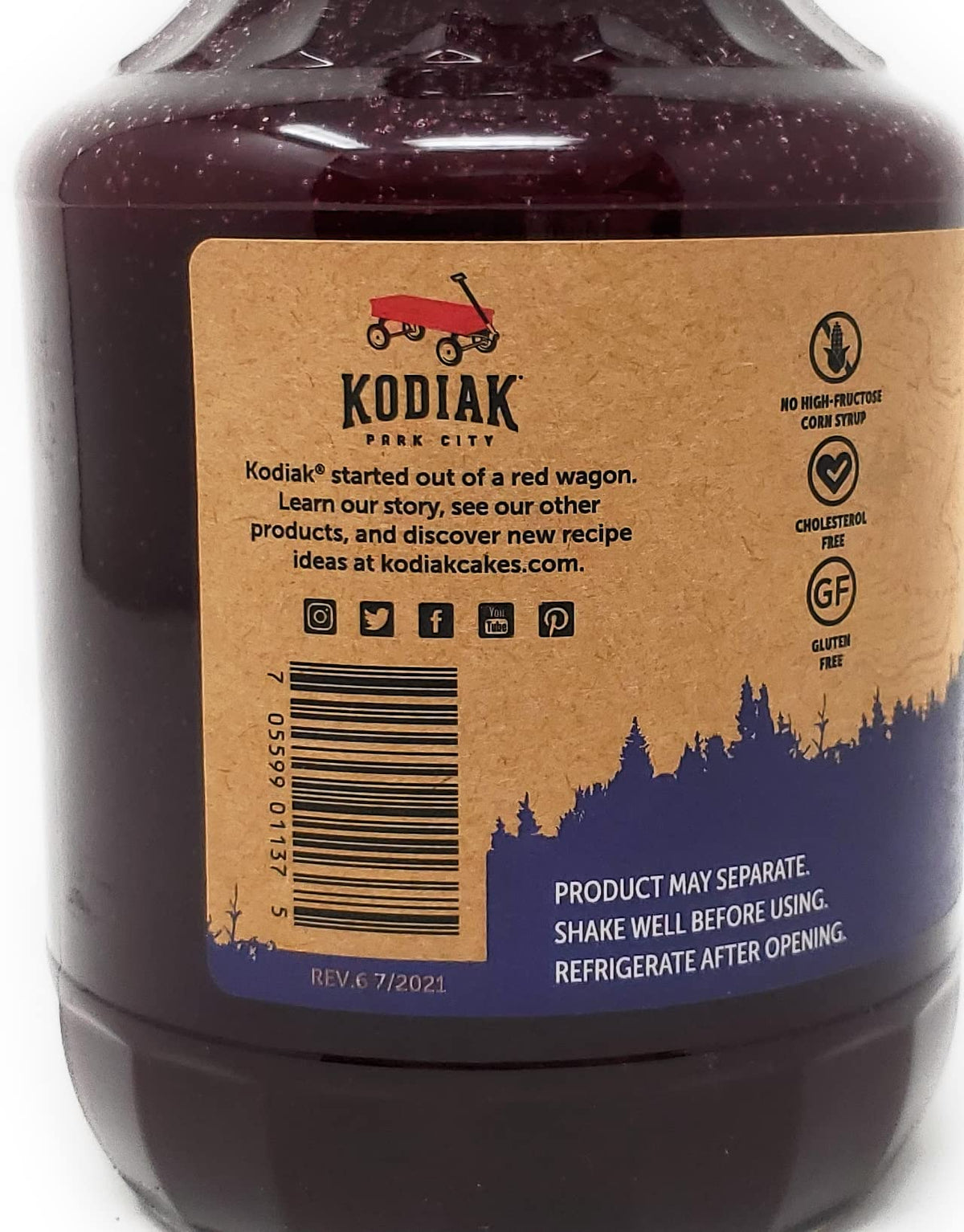 Kodiak Cakes Mountain Berry Syrup dessert glaze adds shine and fruitiness