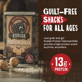 Kodiak Cakes Oatmeal Protein Ball Mix ingredients in a bowl for a quick protein-rich snack.