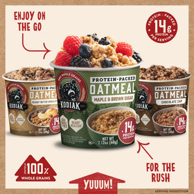 Kodiak Cakes Oatmeal Unleashed Maple Brown Sugar cup, warm aroma