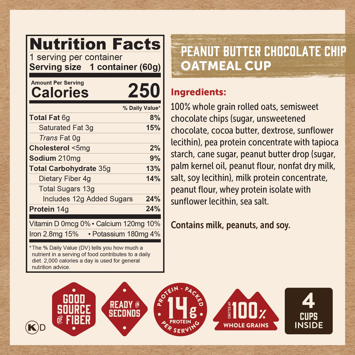 Kodiak Cakes Oatmeal Unleashed packaging on display