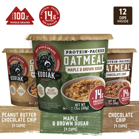 Kodiak Cakes Oatmeal Unleashed Peanut Butter Chocolate Chip cup, hearty start