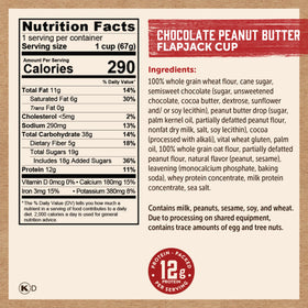 Kodiak Cakes On the Go chocolate peanut butter microwave-ready image implies speedy breakfast.