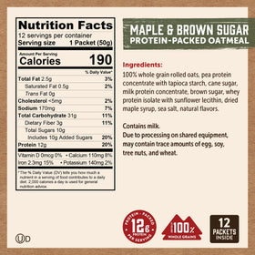 Kodiak Cakes oatmeal packet open and ready to pour into hot water or milk