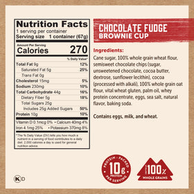 Kodiak Cakes brownie cup delivers 10 g protein per serving.
