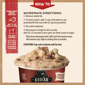 Kodiak Cakes On the Go Cinnamon and Maple pancake ready to microwave for a warm breakfast