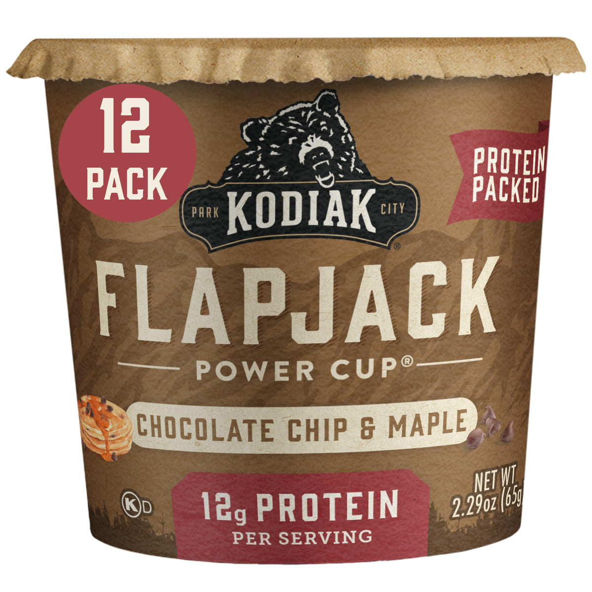 Kodiak Cakes Pancake On The Go pack front; fast, wholesome breakfast option.