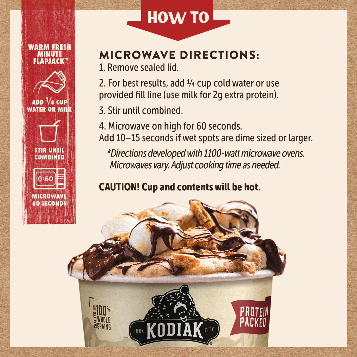 Kodiak Cakes pancake with 100% whole grains for a wholesome snack.