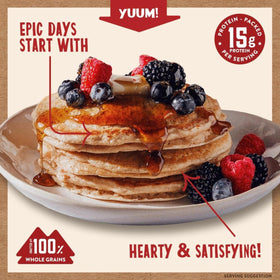 Stack of Kodiak Cakes pancakes ready to serve.