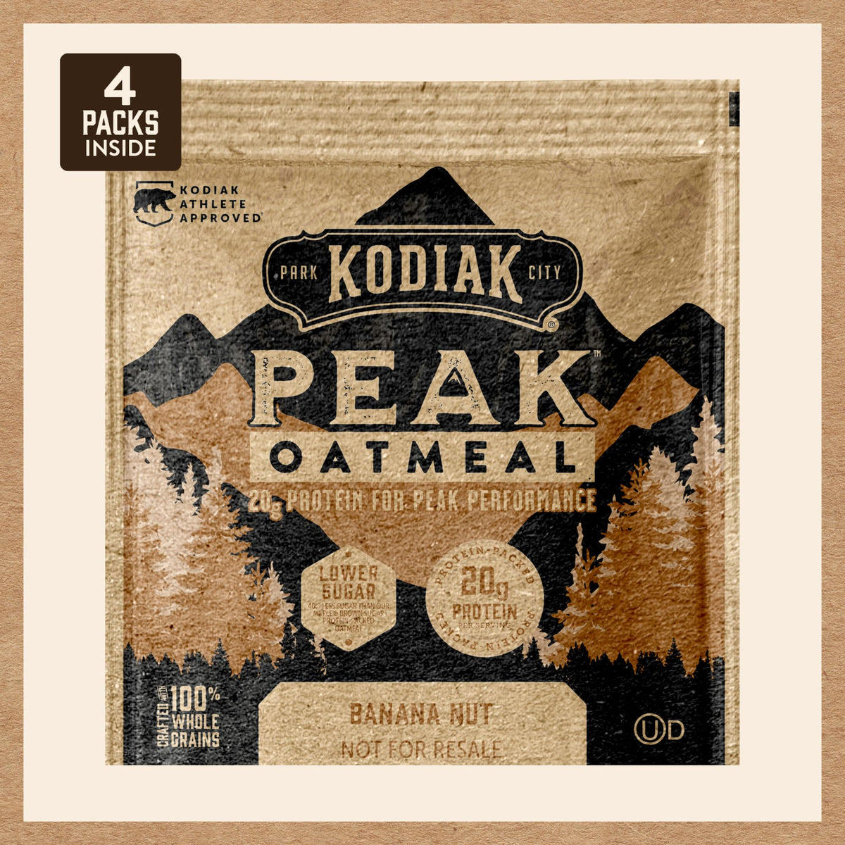 Kodiak Cakes Peak Banana Nut Oatmeal spoon and bowl evoke comforting ready-to-eat breakfast.
