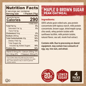 Kodiak Cakes Peak morning boost oatmeal in breakfast setup