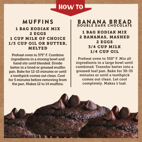 Boxed Kodiak Cakes Power Bake packaging highlighting recycled packaging
