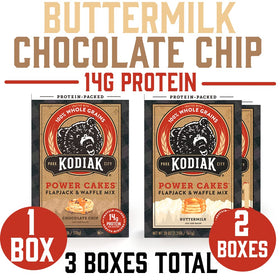 Kodiak Cakes Power Cakes Buttermilk mix pack close-up highlighting wholesome whole grain base