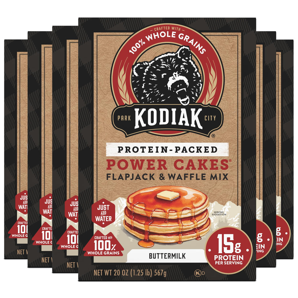 Kodiak Cakes Power Cakes pack of 6 box for quick high-protein breakfasts.