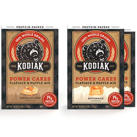 Kodiak Cakes Power Cakes Variety Pack pack shot showcasing high-protein breakfast options