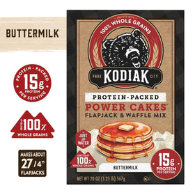Power Cakes whole-wheat oats blend highlighting wholesome ingredients.