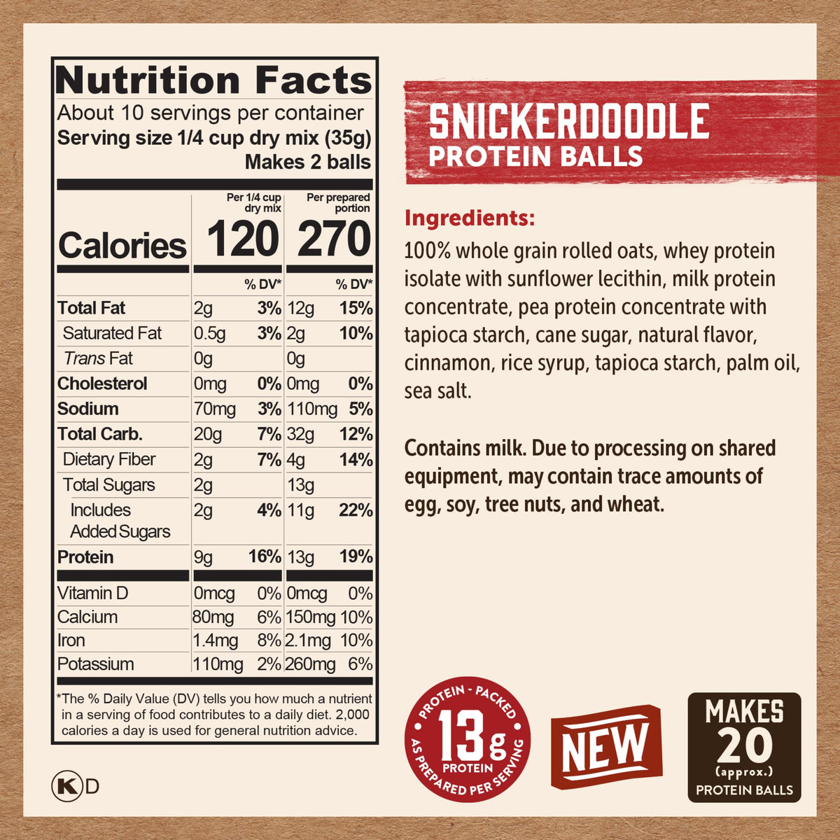 Kodiak Cakes Snickerdoodle protein balls on the go for busy days.