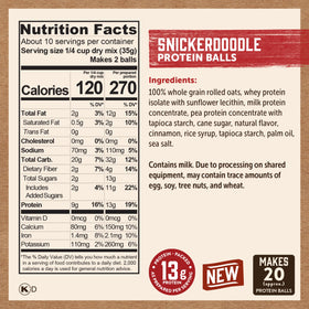 Kodiak Cakes Snickerdoodle protein balls on the go for busy days.