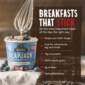 Kodiak Cakes Unleashed On the Go blueberry close-up shows rich flavor and texture.