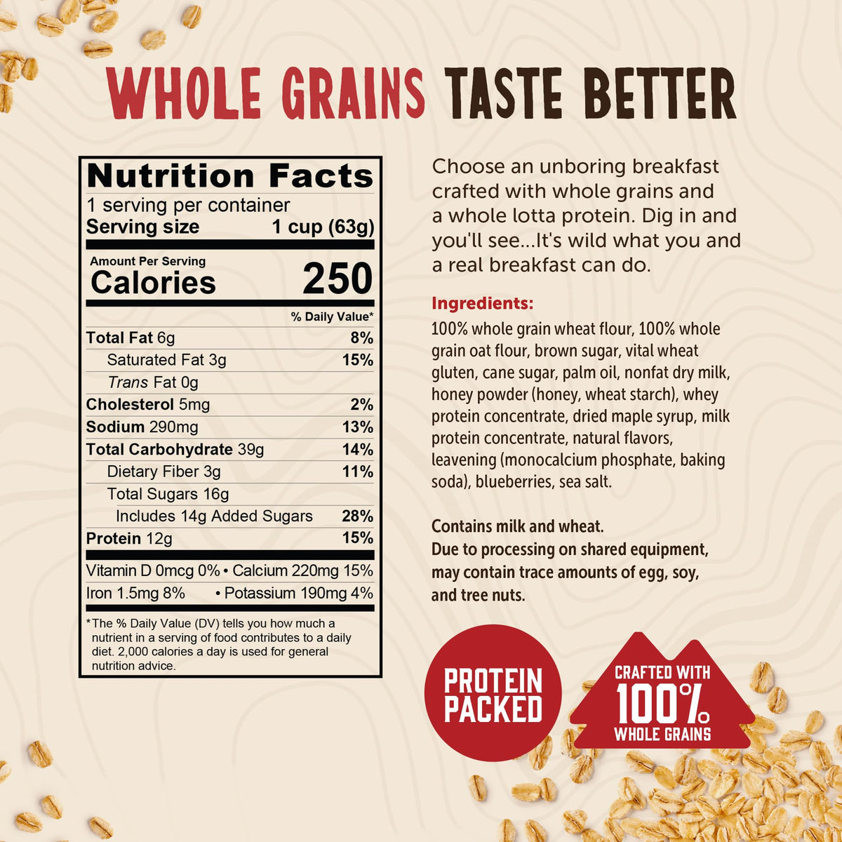 Kodiak Cakes Unleashed On the Go microwave in one minute signals ready pancakes.