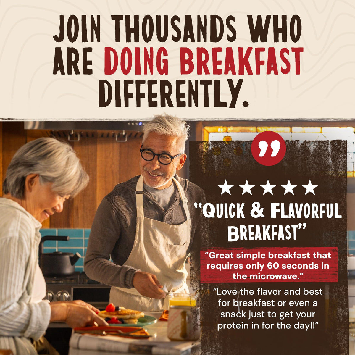 Kodiak Cakes Unleashed On the Go plated pancakes ready to enjoy.
