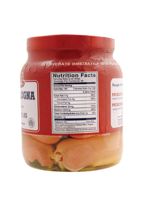 Koegel's pickled bologna jar side view — 40-ounce jar ideal for family snacking.