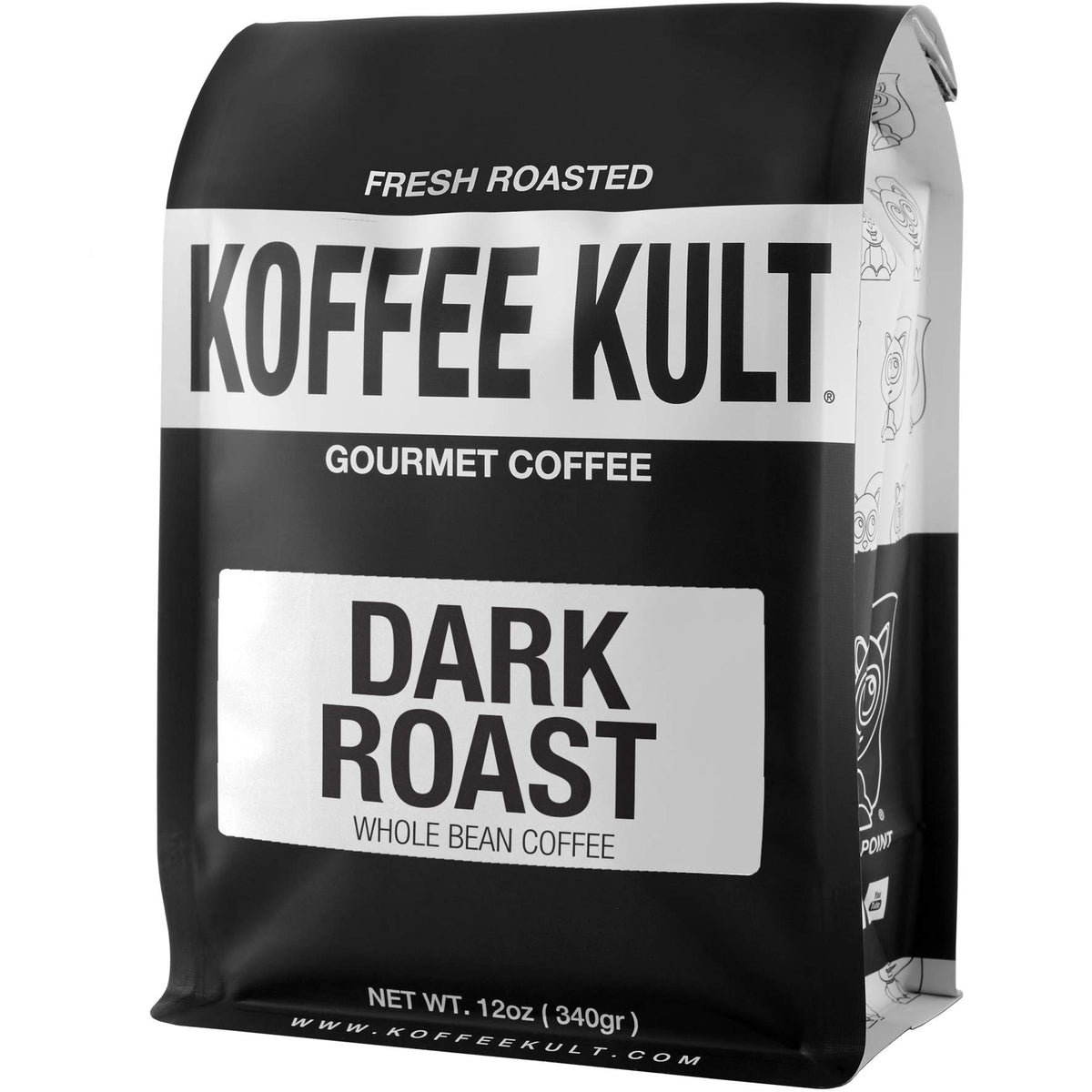 Koffee Kult dark roast beans show cinnamon hint for future brew.