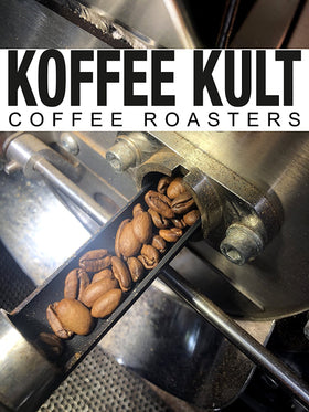 Koffee Kult espresso beans for cafe-style shots with bold crema and rich character.