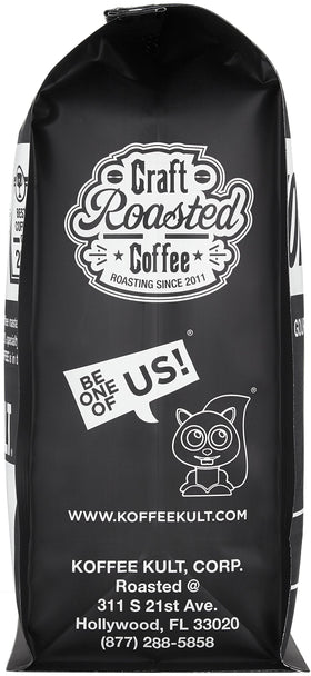 Koffee Kult packaging design for the medium roast beans.
