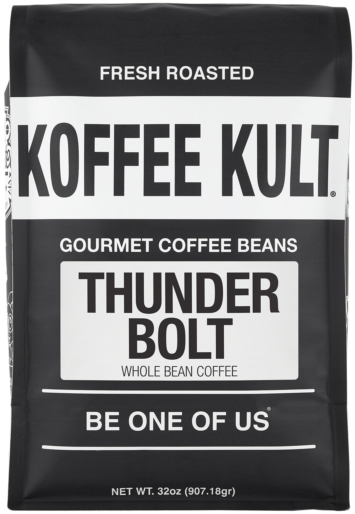 Koffee Kult Thunder Bolt cup emits dark roast aroma.