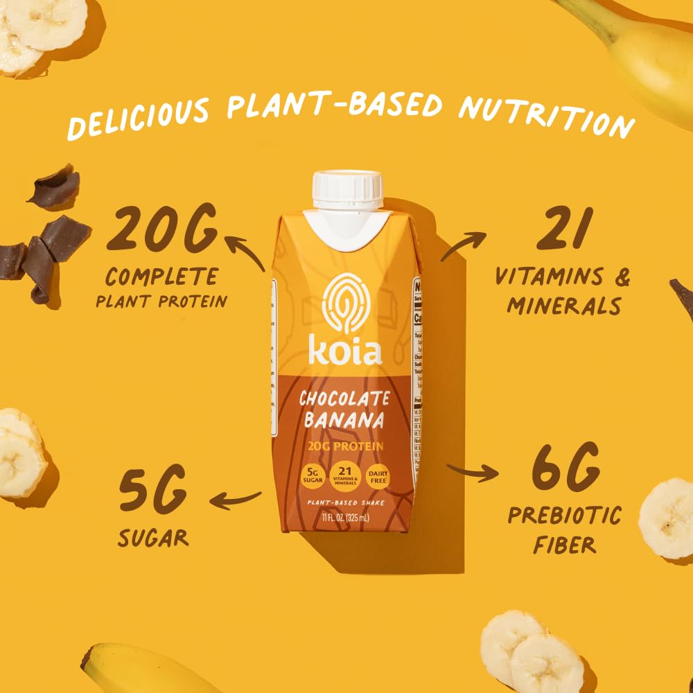 Koia shake being poured into a glass for a quick meal replacement