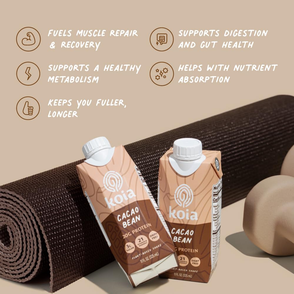 Koia prebiotic fiber graphic emphasizes 6g of fiber per serving.