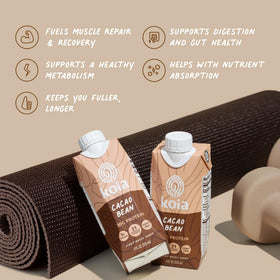 Koia prebiotic fiber graphic emphasizes 6g of fiber per serving.